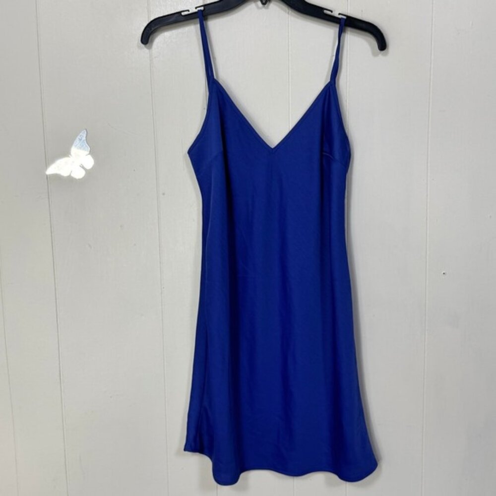 A New Day Women's XS Slip Dress Cobalt‎ Blue V Neck Sleeveless Mini Lightweight